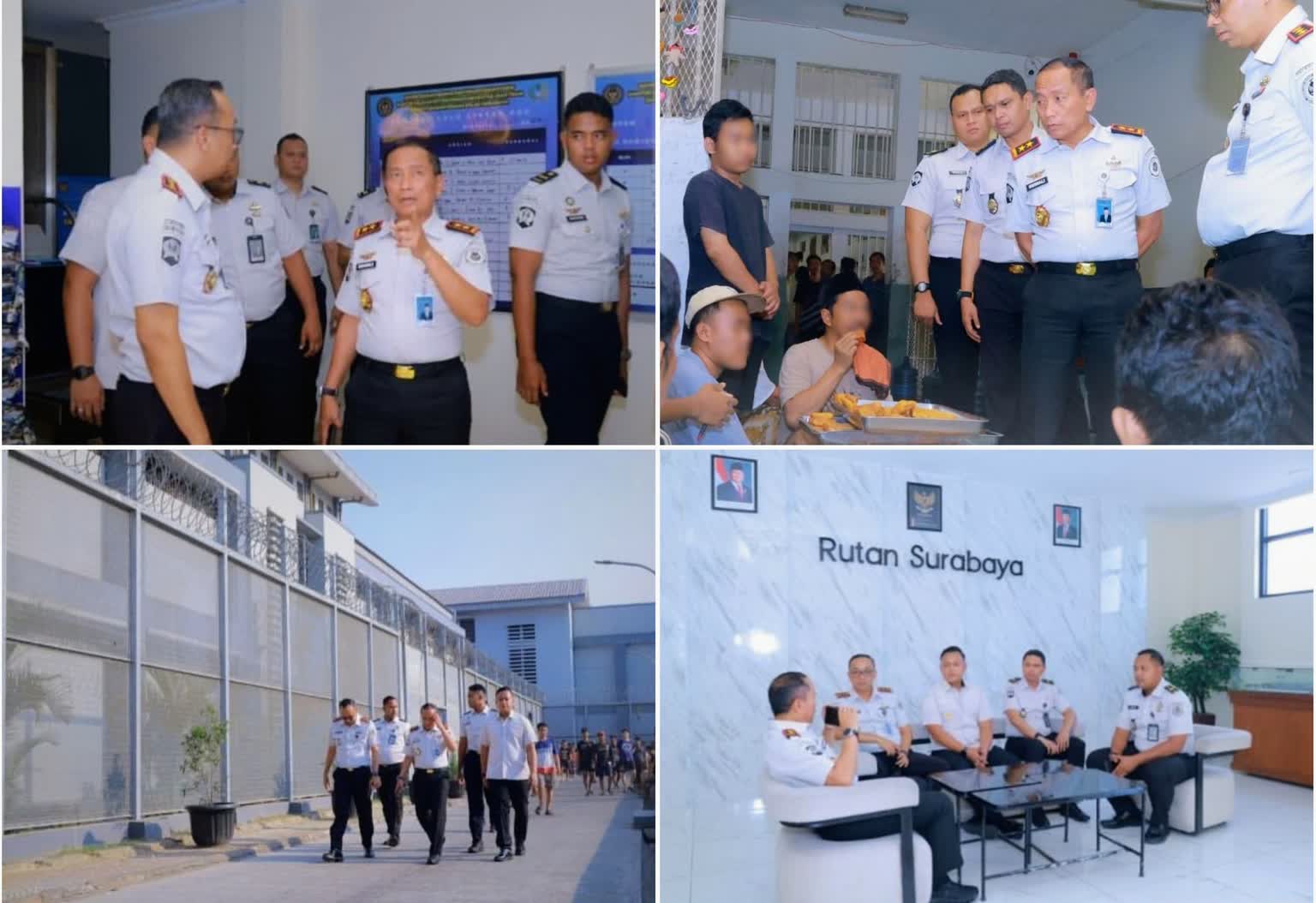Foto: Kusnali saat melakukan sidak dan meninjau kondisi Rutan Kelas I Surabaya bersama Karutan Tristiantoro Adi Wibowo