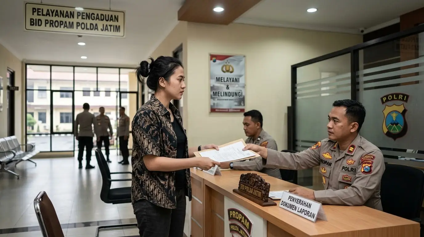 Foto ilustrasi PCN melaporkan Bripda ASH di Propam Polda Jatim