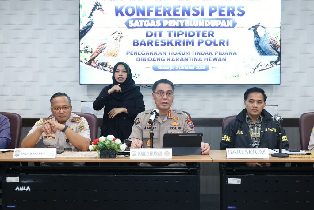 Penyelundupan Burung Impor Ilegal Diungkap Bareskrim Polri di Sidoarjo