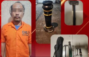 Polsek Pabean Cantikan Amankan DPO Pencuri 14 Bollard Di Kawasan Kembang Jepun.
