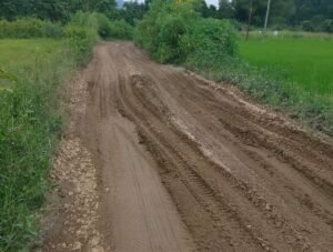 Truk Pasir Hilir Mudik, Jalan Warga di Narumonda Berlumpur