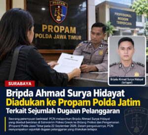 Bripda Ahmad Surya Hidayat Diadukan ke Propam Polda Jatim, Ada Dugaan Ekstasi dan Janji Nikah