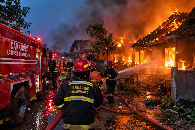 Api dari Kandang Sapi Bakar Tiga Rumah di Dander, Damkarmat Kerahkan 23 Personel(dok: ilustrasi)